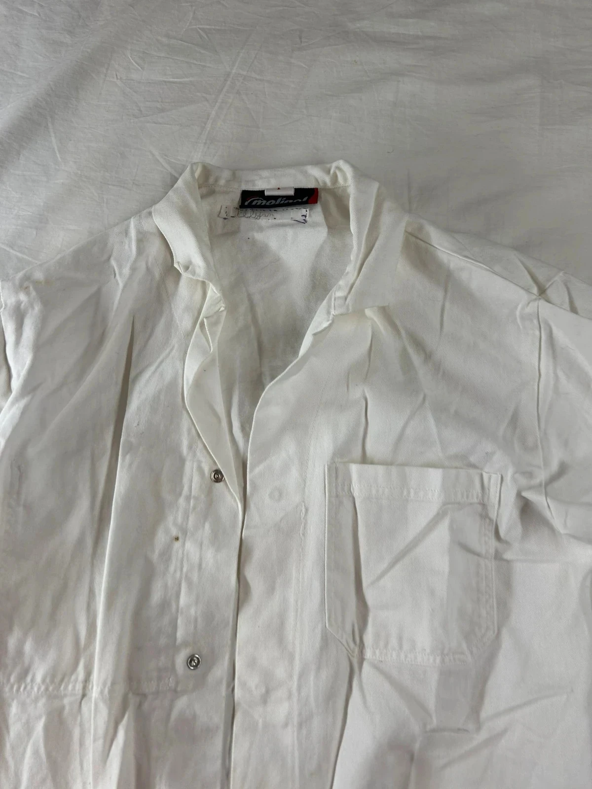 Vintage white apron shirt molinel – photo 5